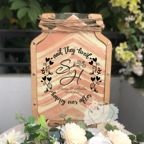 Custom Mason Jar Unity Sand Frame for Sand Unity Ceremony, Wedding Sand Ceremony Set, Personalized Blended Family Sand Kit Wedding Sand Ceremony Sets Unity Sand Pouring Ceremony Set for Wedding