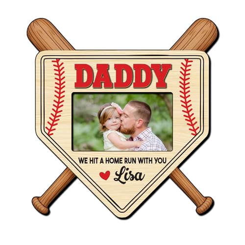 Personalized Baseball Car Visor Photo Clip Drive Safe I Love You Visor Clip for Him, Magnetic Picture Frame Fathers Day Picture Frame Papa Car Picture Holder Gifts for Dad from Kids