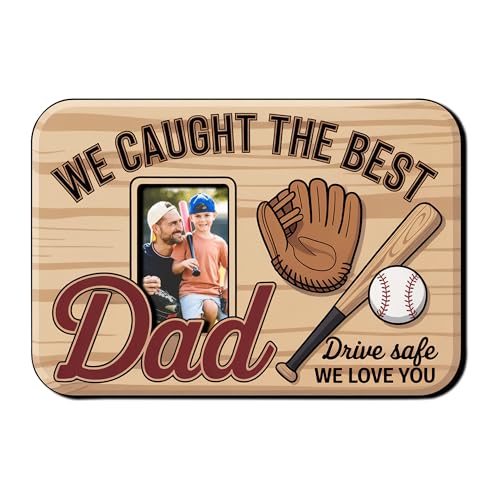 Custom Baseball Car Visor Clip for Dad Magnetic Picture Frame Drive Safe Visor Clip for Picture Fathers Day Frame from Kids Car Photo Frame Best Dad Gifts from Daughter