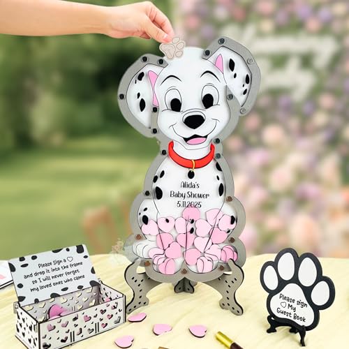 Custom Baby Shower Guest Book Alternative | Adorable Dog Shaped Sign-In for Weddings, Birthdays & Baby Showers, Pet-Friendly Events | Personalized Animal Lover Gift