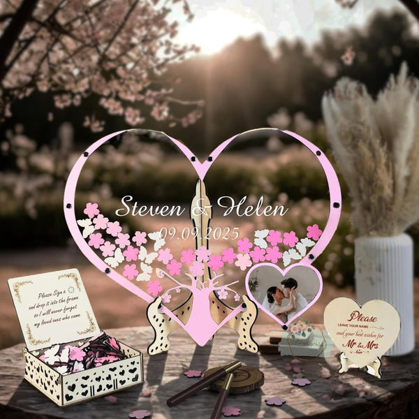 Personalized Heart Guest Book Alternative, Guest Book For Wedding, Heart Guest Book Drop Box Heart (Style 1)
