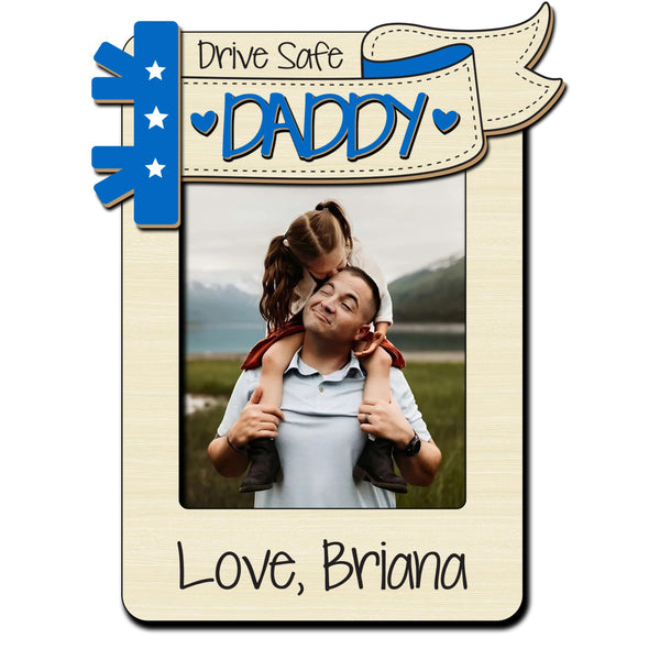 #1 Dad Ever Visor Clip for Car for Him, Drive Safe I Love You Visor Clip, Car Visor Picture Frame Gifts from Daughter, Custom Sun Visor Clip Car Accessories Sun Protection Decor