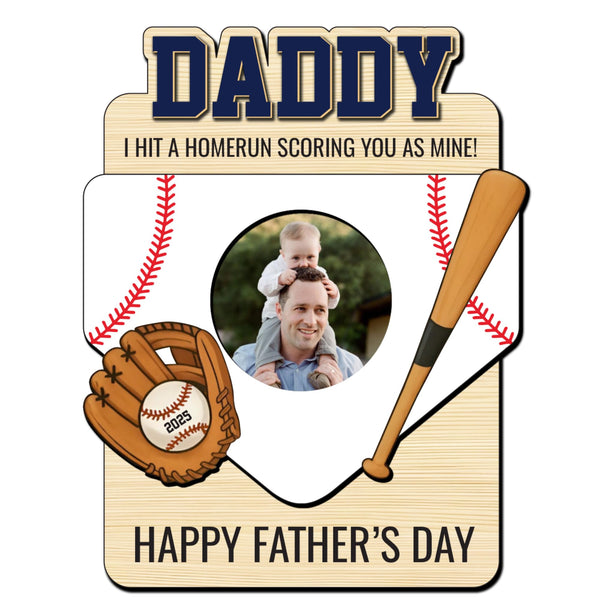 Sporty Daddy Photo Holder Drive Safe Gift from Kids, Custom Baseball Themed Car Visor Clip for Father’s Day, Personalized Picture Frame Car Accessory, Drive Safe I Love You Visor Clip
