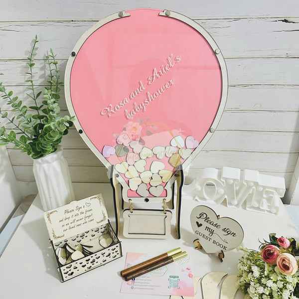 Personalized Hot Air Balloon Baby Showe Guest Book Alternatives, Baby Shower Guest Book Frame, Guest Book Alternative for Baby Shower First Birthday Party