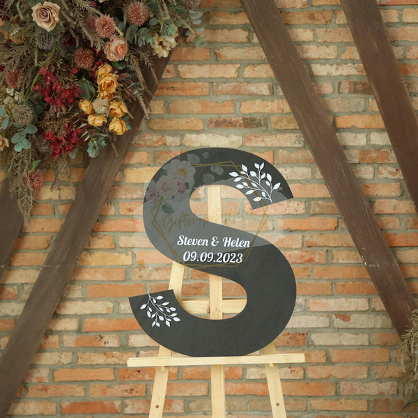 Custom Wedding Welcome Sign with Wood Letter Guest Book – Personalized Wooden Wedding Guestbook Alternative, Wedding Sign In Book Alternative 12–26 Inch Wedding Reception Display Decoration