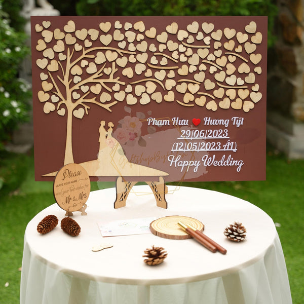 Wedding Guest Book Alternative, Wedding Guest Book 3D Personalized Unique Wedding Tree Guest Book Wood Rustic Wedding Sign Alternative Keepsake, Personalized 3D Wedding Guest Book Alternative