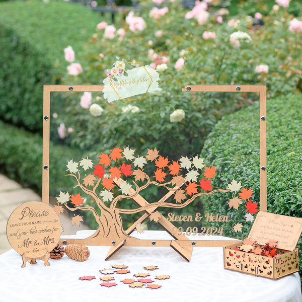 Family Tree Wedding Guest Book Alternative, Maple Tree Wedding Guest Book Alternative, Tree Guest Book For Wedding, Custom Wedding Guest Books for Guests, Rustic Holiday Wedding Decorations