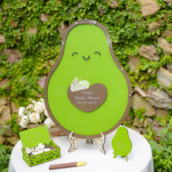 Personalized Avocado Baby Shower Guest Book Alternatives, Custom Baby Shower Sign In Guest Book, Guest Book For Baby Shower First Birthday
