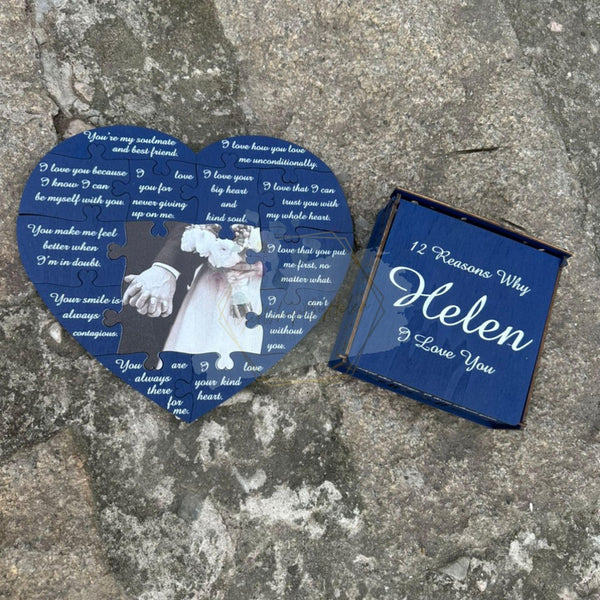 Custom Reasons Why I Love You Puzzle, Anniversary Gifts For Him, Why I Love You Wooden Box, Personalized Gifts, Wooden Anniversary Gifts For Wife, Anniversary Valentine's Day Gift