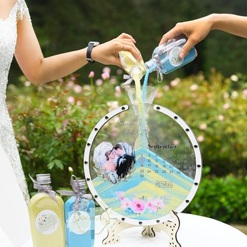 Personalized Unity Sand For Wedding Ceremony Set - Beach Wedding Decor Unity Personalized Round Circle Sand Frame Unity Sand Ceremony Set - Wedding Sand Ceremony Kit
