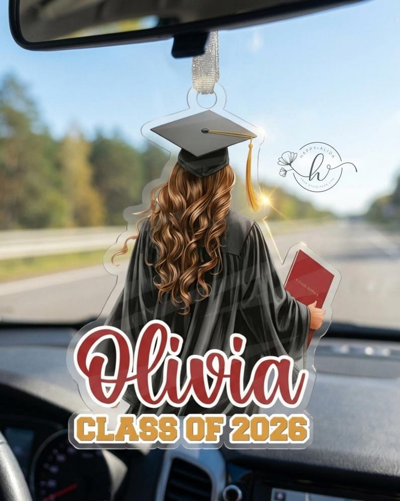 Back View Graduation Ornament 2026, Personalized Name Acrylic Keepsake ...