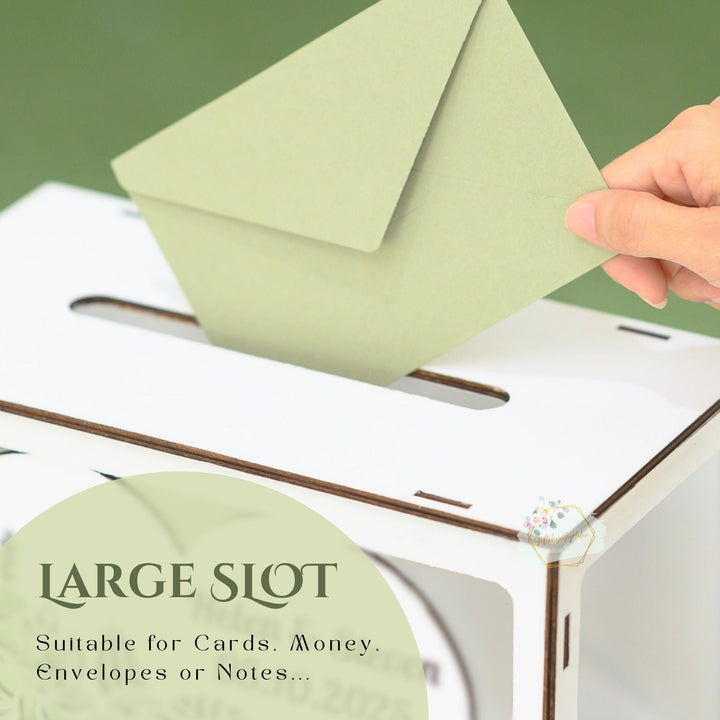 Personalized White Card Box | Wooden Wedding Card Box | Floral Shaped ...